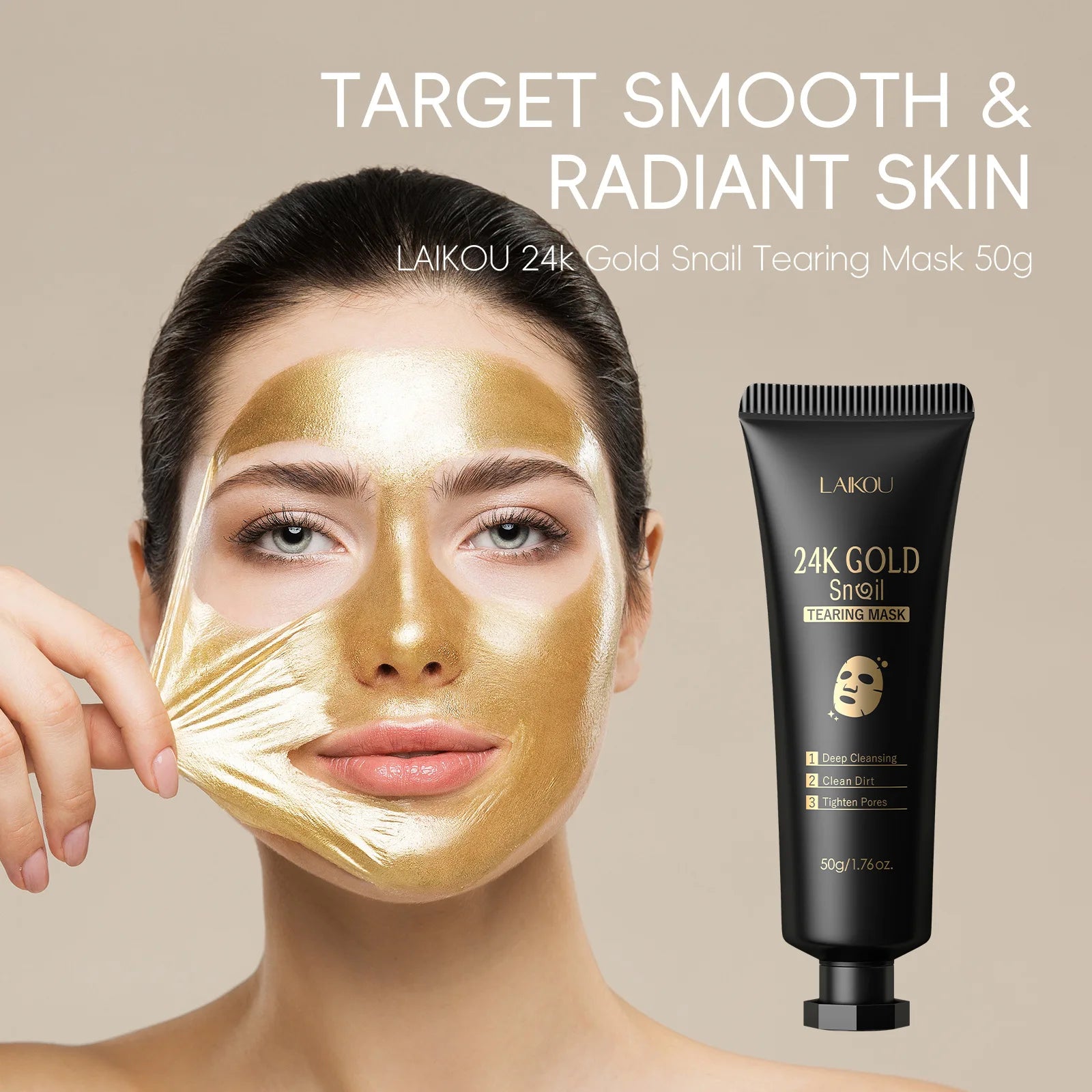 LAIKOU 24K Gold Snail Peel Mask
