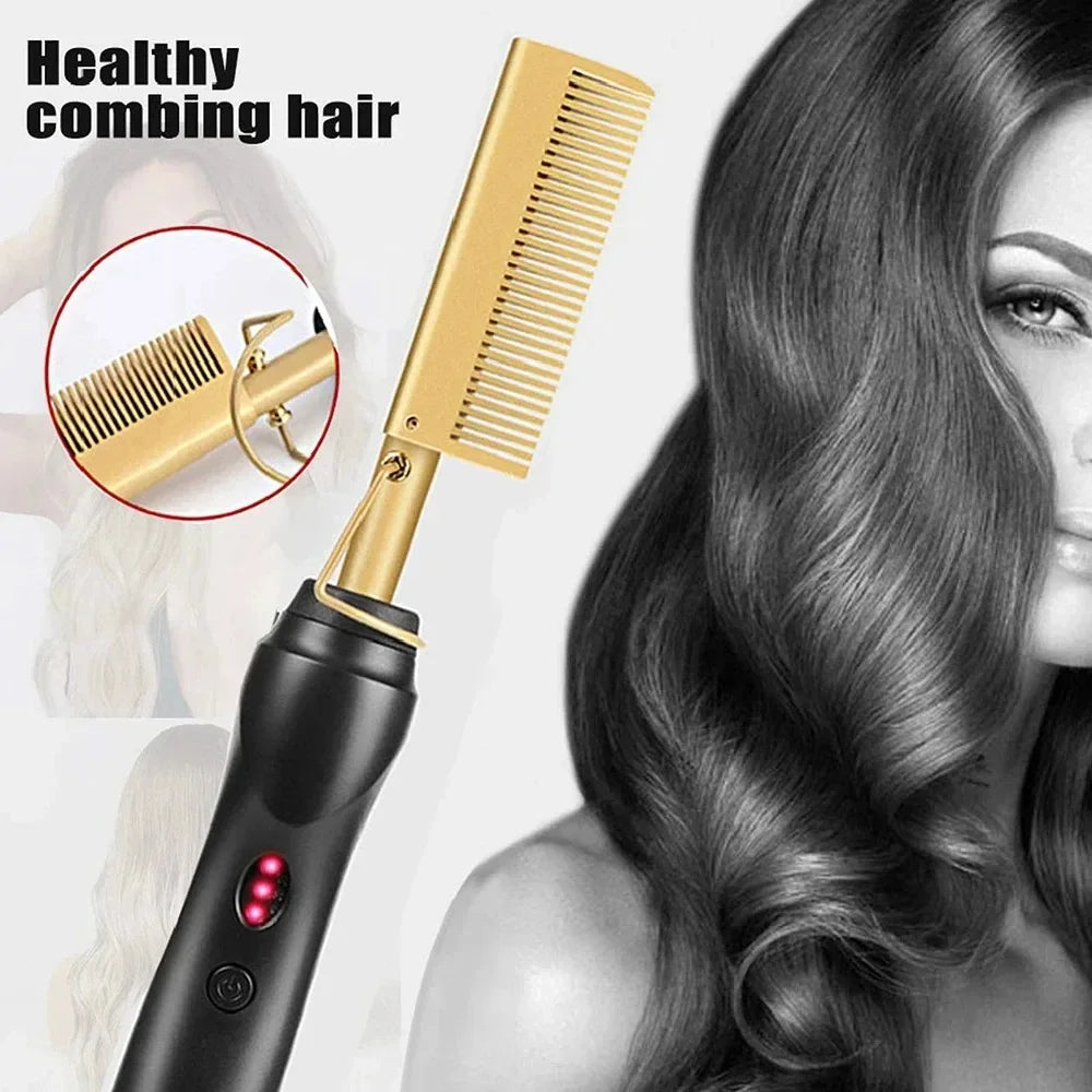 Portable Ceramic Hair Curler & Straightener