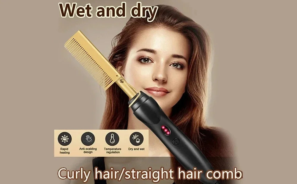 Portable Ceramic Hair Curler & Straightener