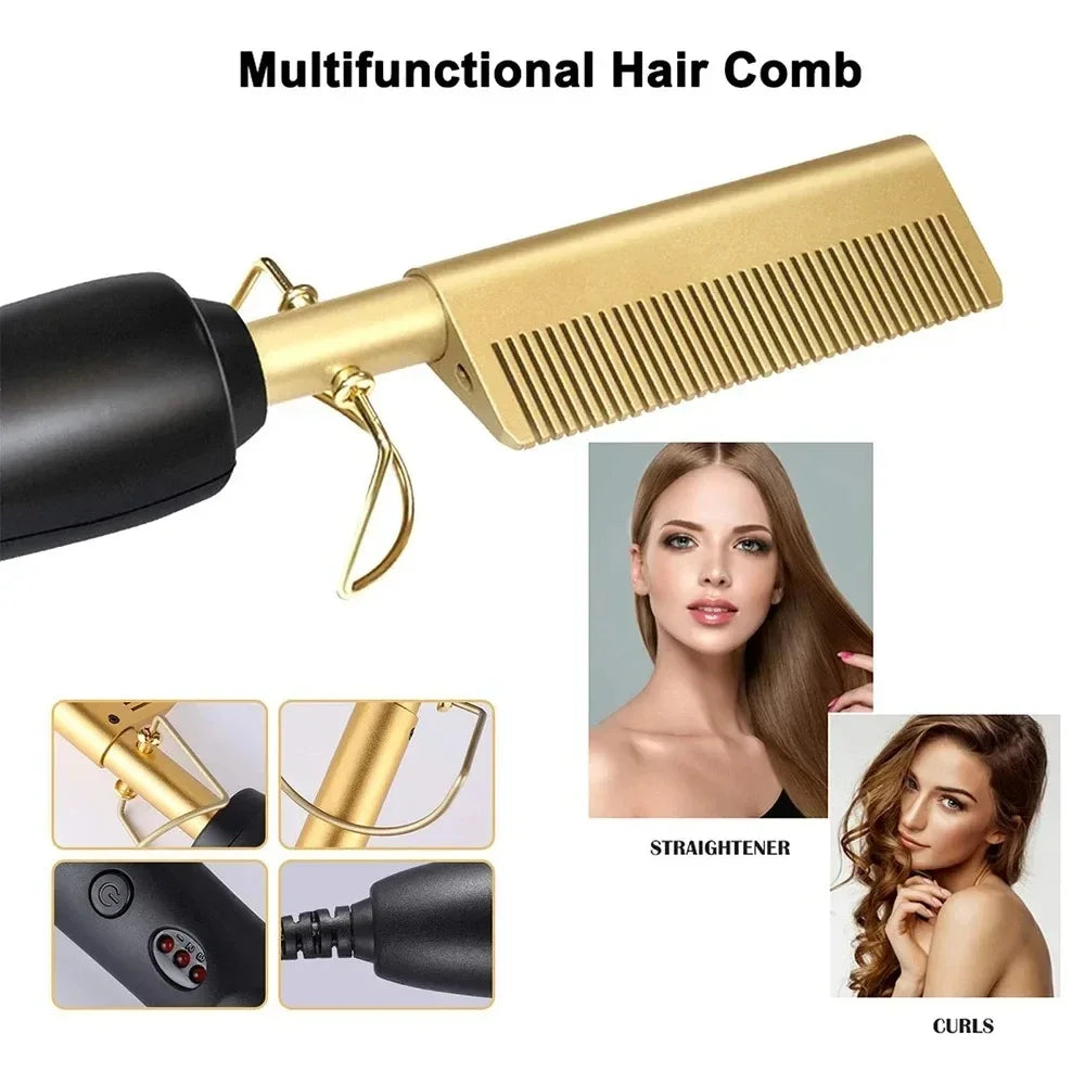 Portable Ceramic Hair Curler & Straightener
