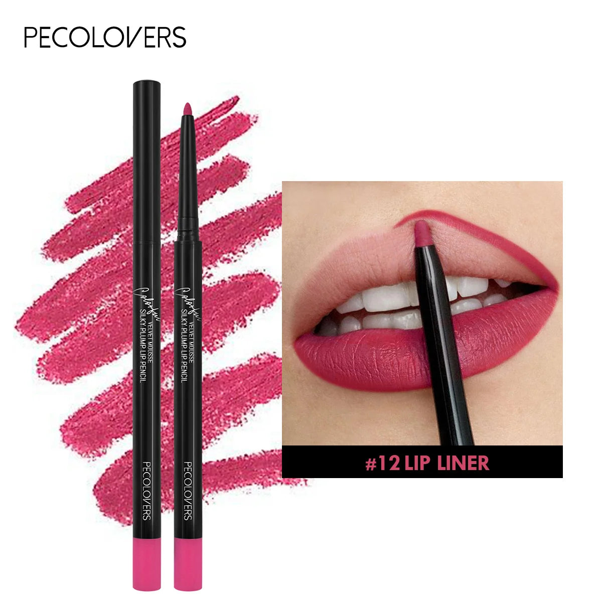 Waterproof Matte Lipliner Pencil (12 Colors)