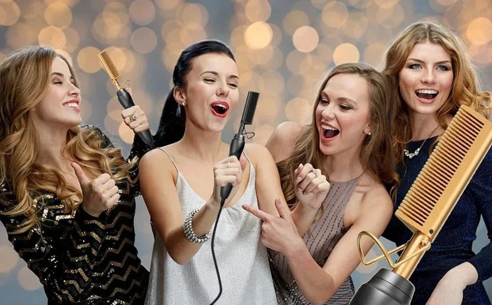 Portable Ceramic Hair Curler & Straightener