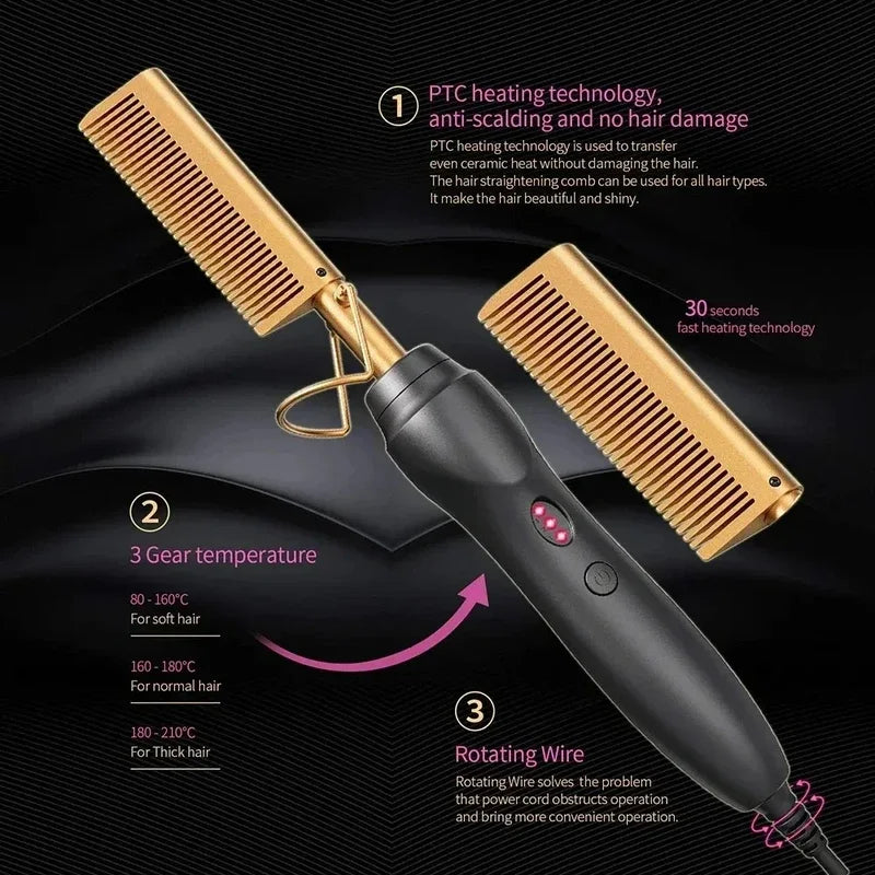 Portable Ceramic Hair Curler & Straightener