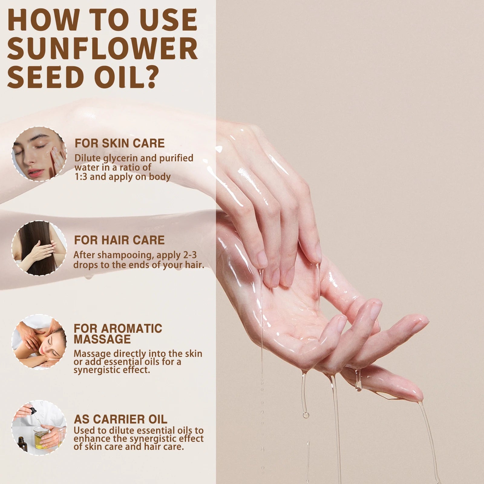 USDA Organic Multi-Use Oil – Coconut, Almond & Moroccan Argan 100ml