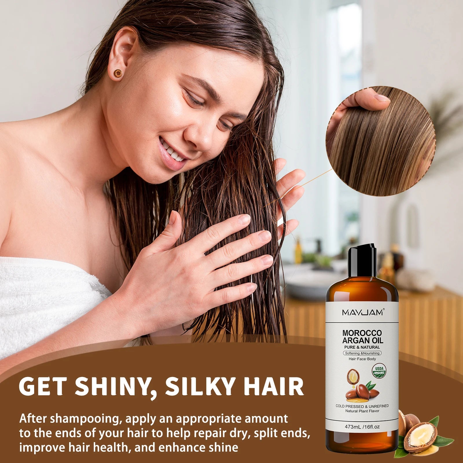 USDA Organic Multi-Use Oil – Coconut, Almond & Moroccan Argan 100ml