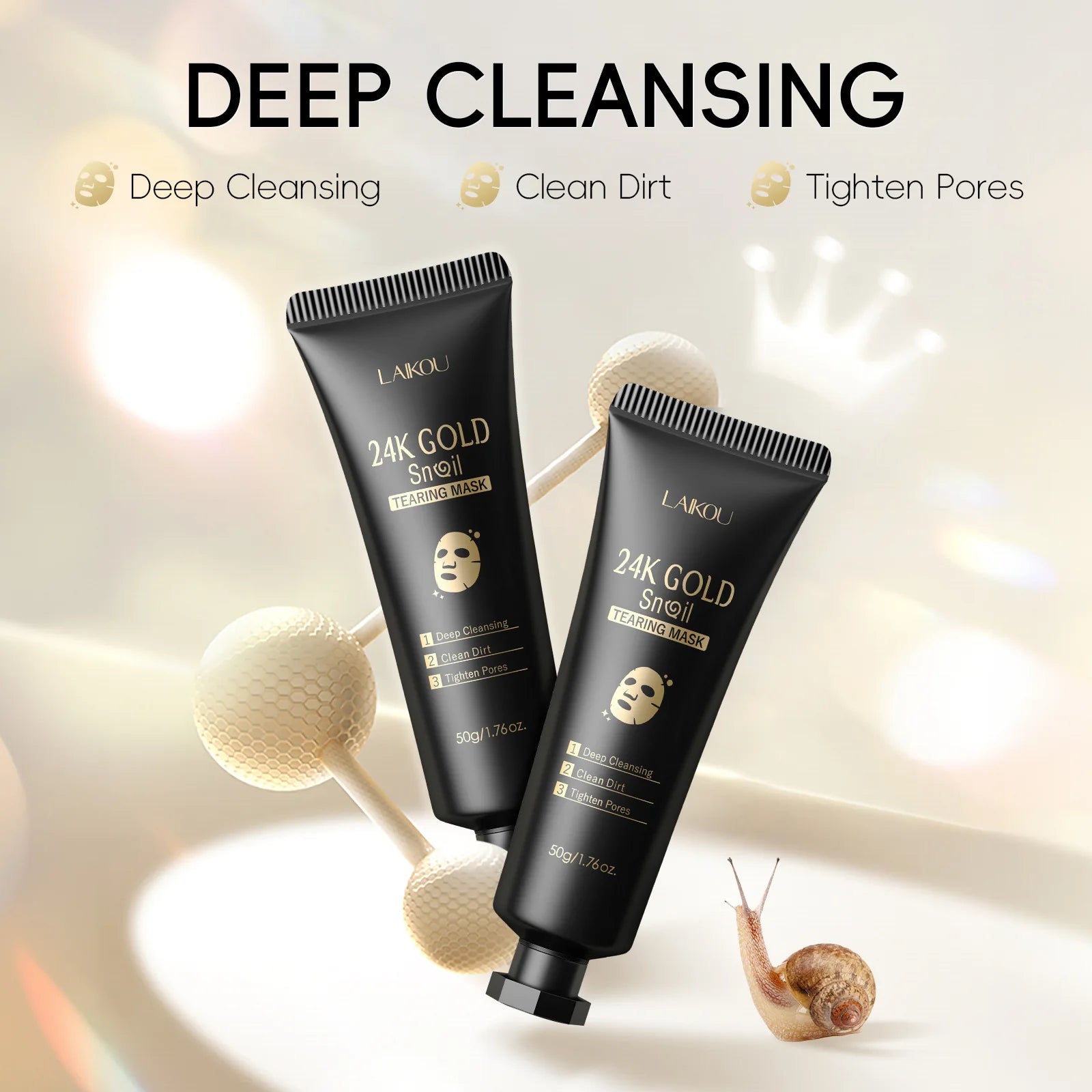 LAIKOU 24K Gold Snail Peel Mask