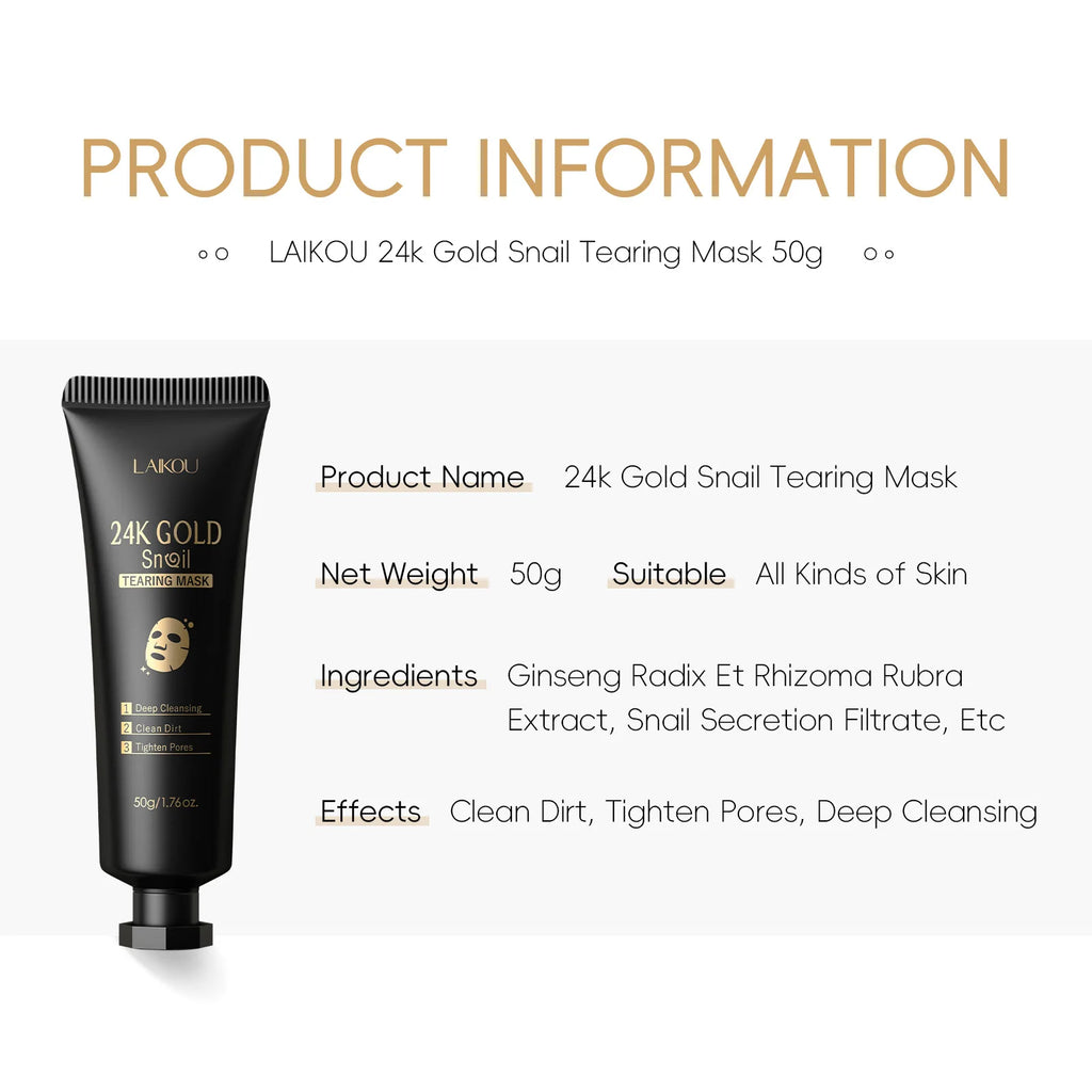 LAIKOU 24K Gold Snail Peel Mask