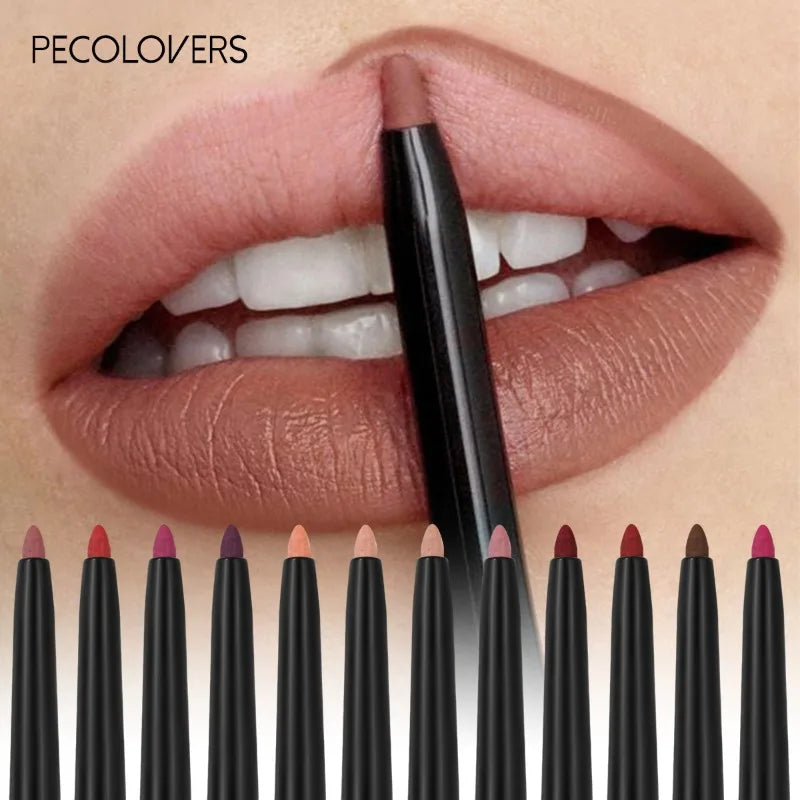 Waterproof Matte Lipliner Pencil (12 Colors)