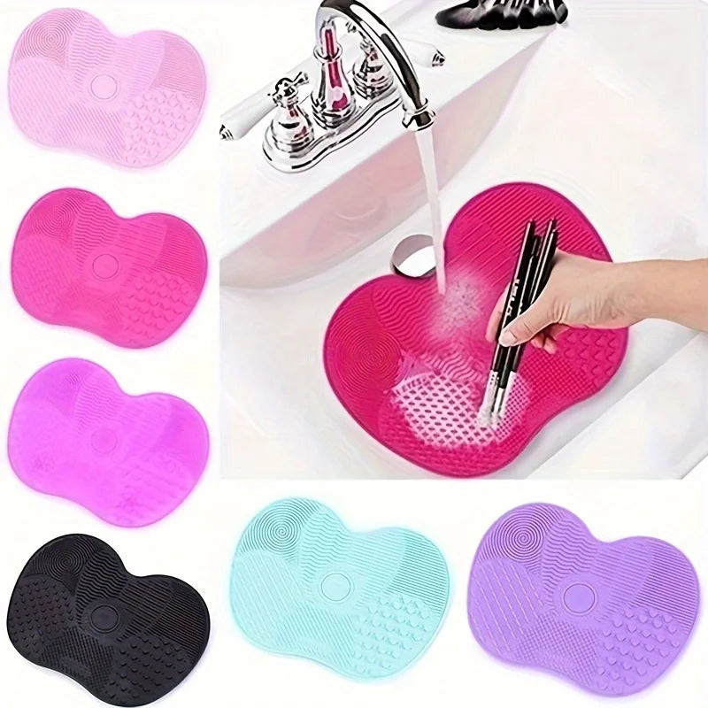 Silicone Apple Makeup Brush Scrub Pad