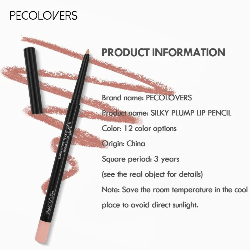 Waterproof Matte Lipliner Pencil (12 Colors)