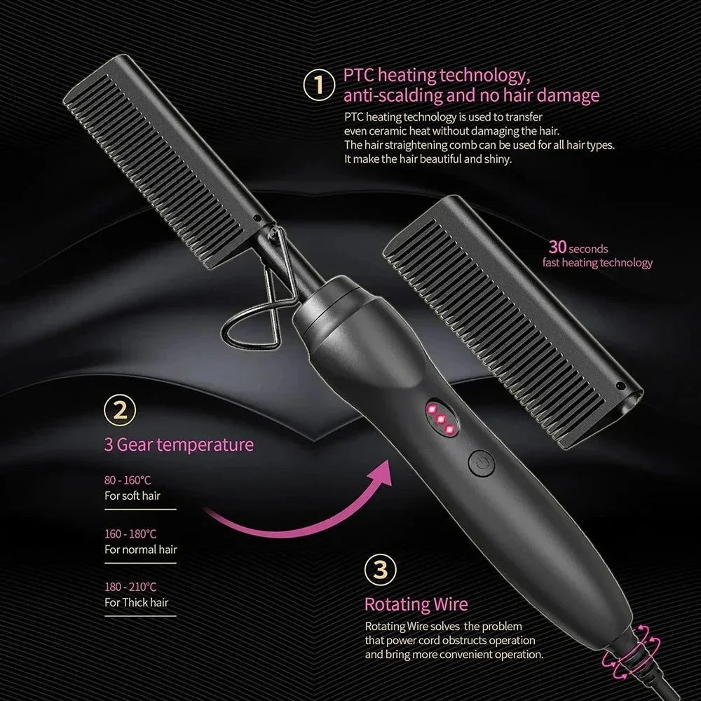 Portable Ceramic Hair Curler & Straightener